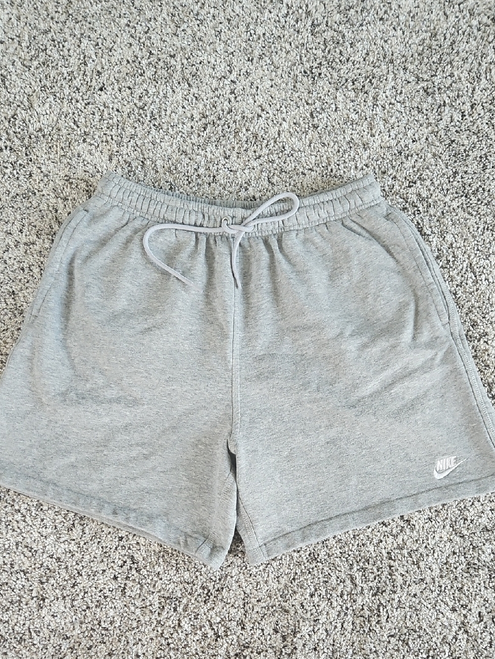 Nike Light Gray Fleece Drawstring Shorts